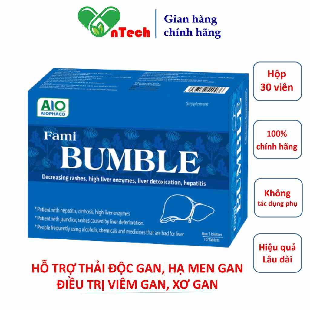 Bổ gan Goldwings BUMBLE thanh nhiệt thải độc gan hạ men gan bảo vệ tế bào gan tăng cường chức năng gan hộp 30 viên