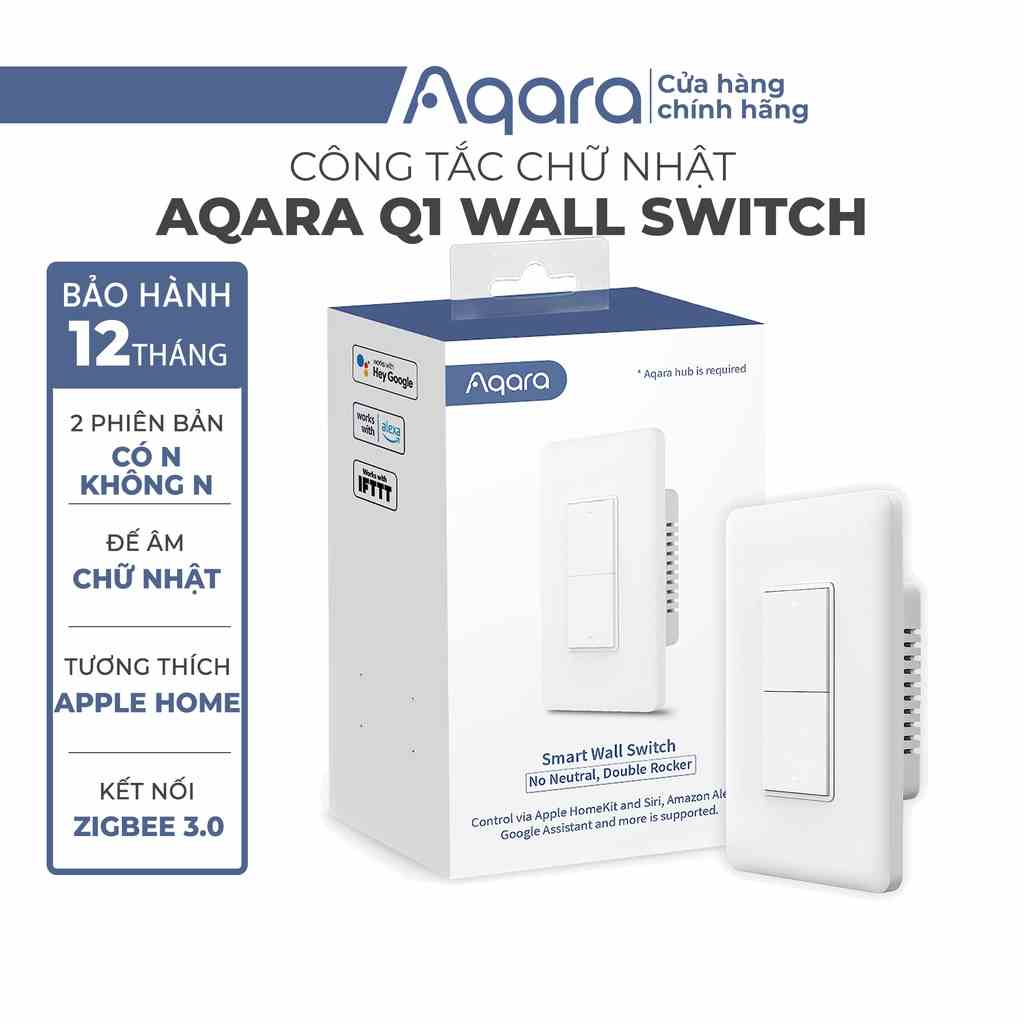 Công tắc thông minh Aqara Q1 Smart Wall Switch chuẩn Mỹ - Hub is required - Hàng Chính Hãng BH 12 Tháng