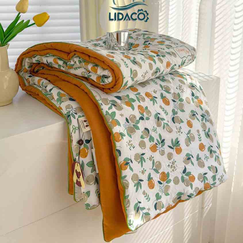 Chăn hè cotton đũi chần bông LIDACO Home khổ rộng 2mx2m3