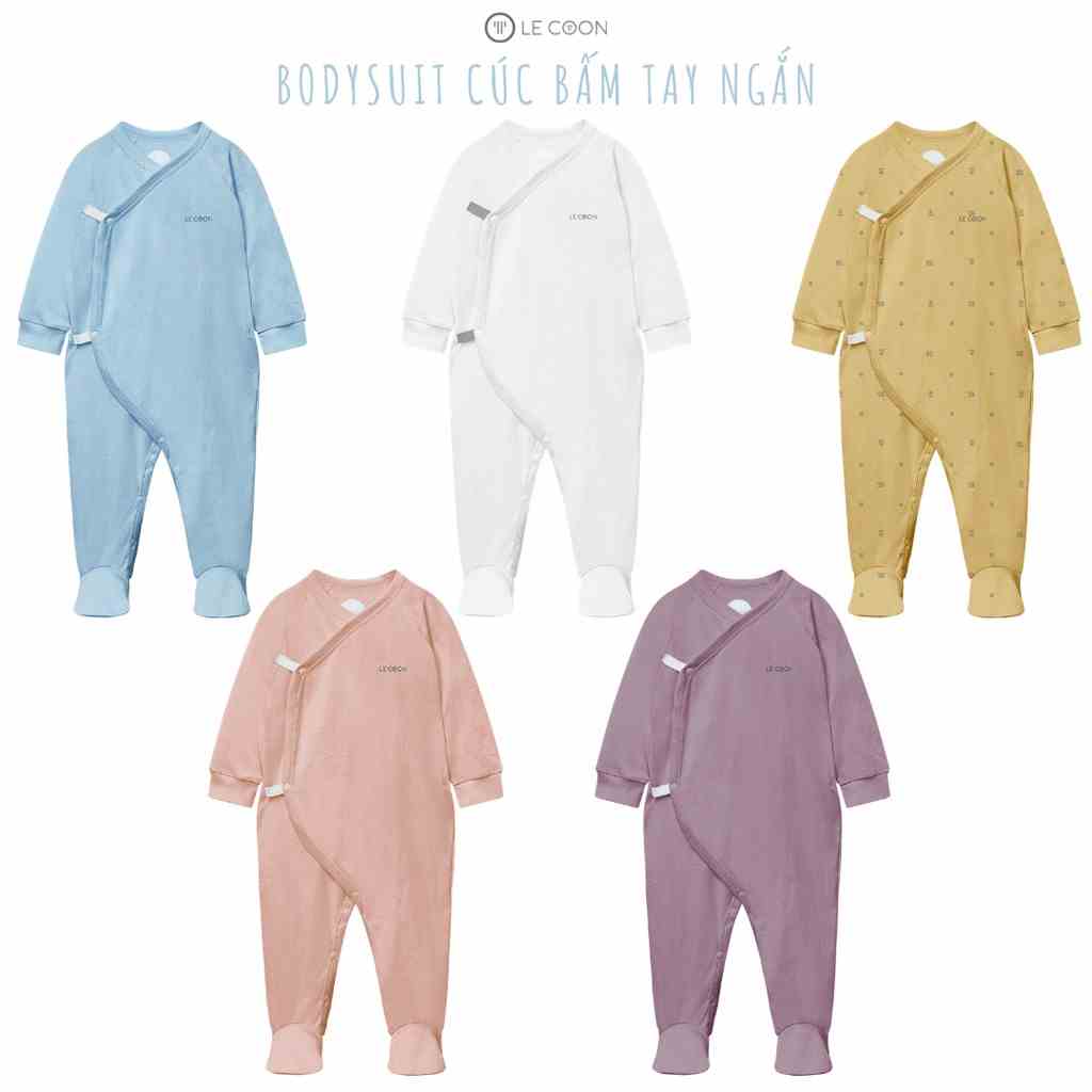 [Mã BMLT30 giảm đến 30K đơn 299K] LE COON | Bodysuit Liền Tất 2 Vạt | Vải COOL mỏng mát | 0-12 tháng