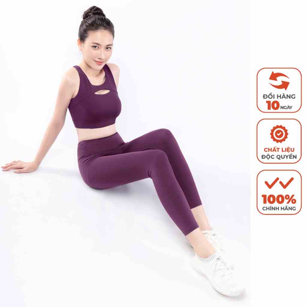 Set Đồ Tập Gym Yoga Áo Bra & Quần Legging Elaine Livan Sport Kèm Mút Ngực