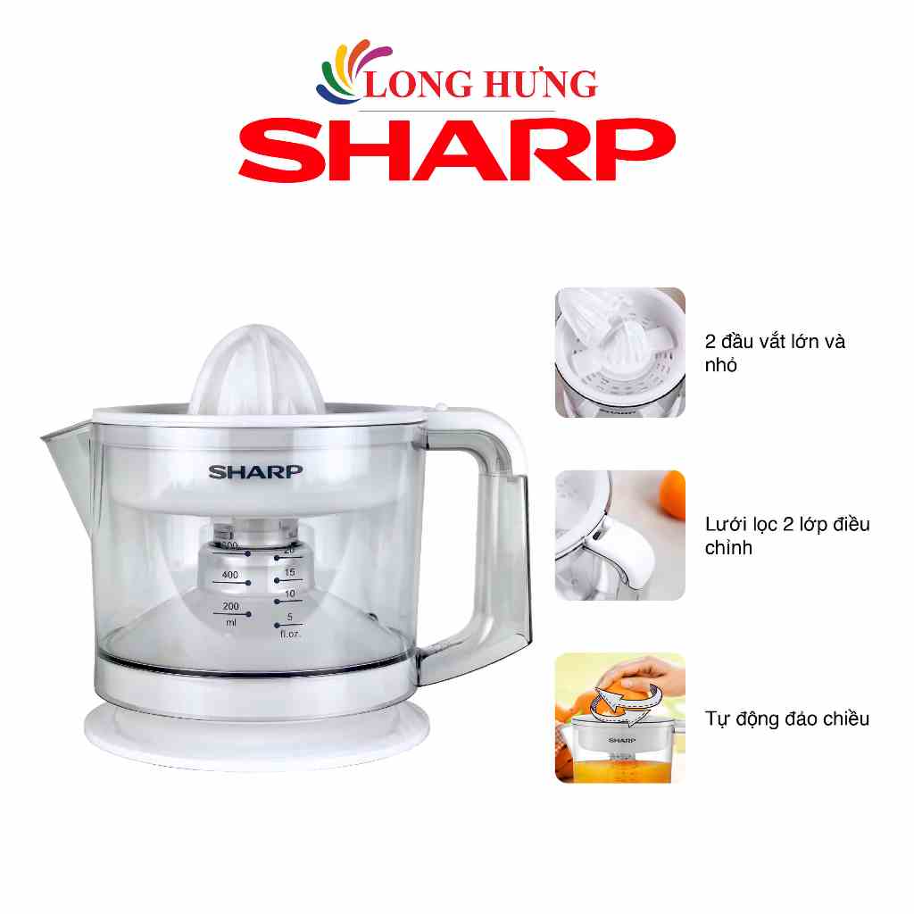 [Mã BMLTB35 giảm đến 35K đơn 99K] Máy vắt cam Sharp 0.6 lít EJ-J256-WH - Hàng chính hãng