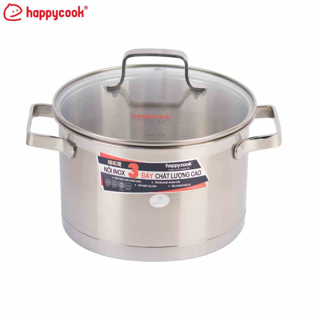 Nồi inox cao cấp 3 đáy Happy Cook Richard Plus 24cm N24-NSP