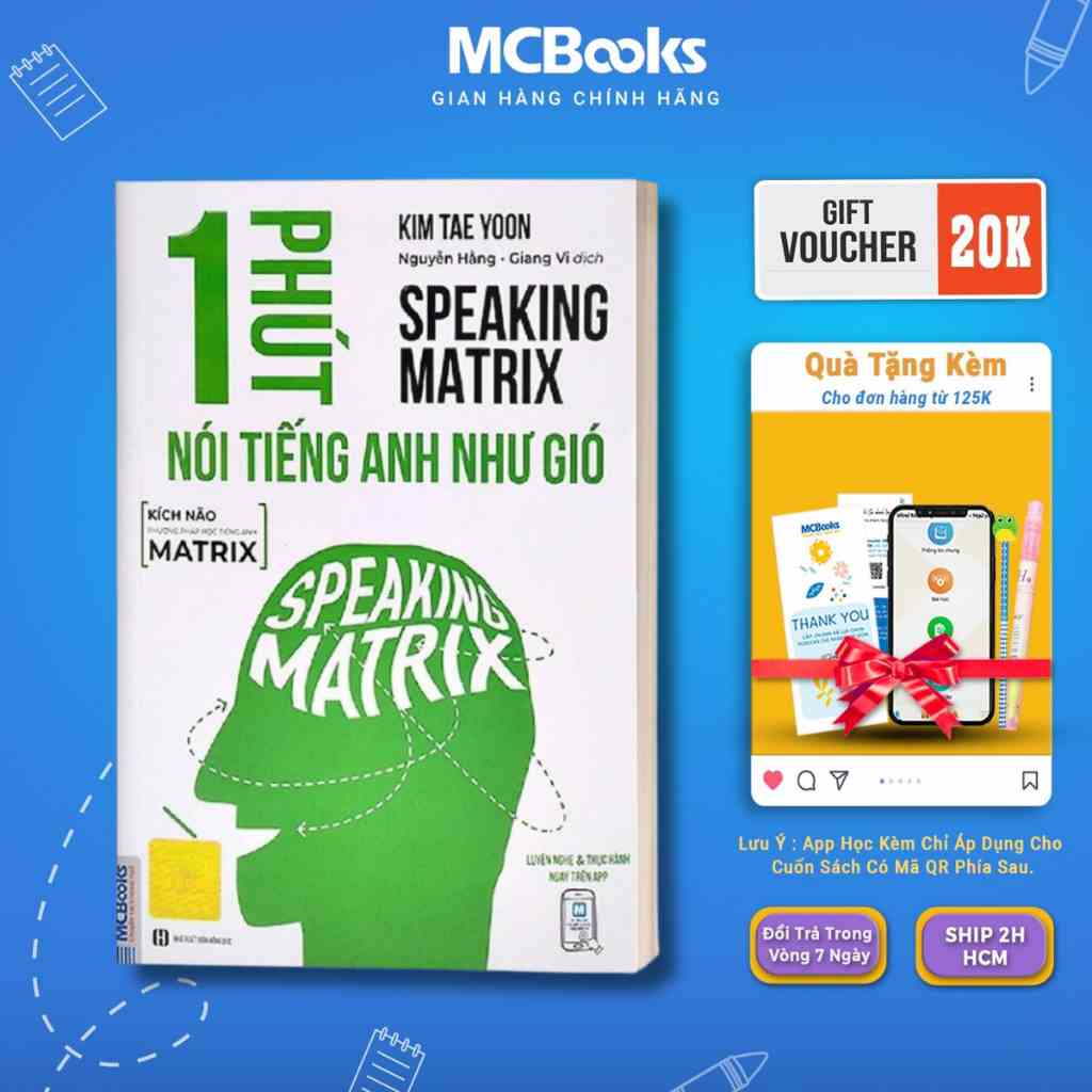 Sách - Speaking Matrix – 1 phút nói tiếng Anh như gió Mcbooks