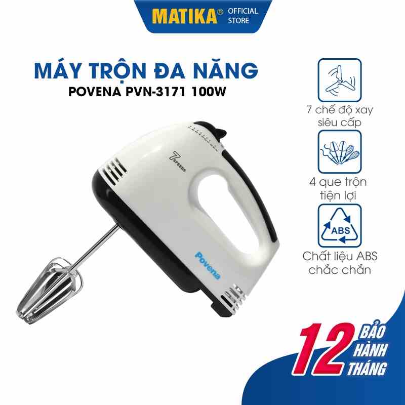 Máy đánh trứng POVENA máy trộn đa năng 7 cấp độ PVN-3171