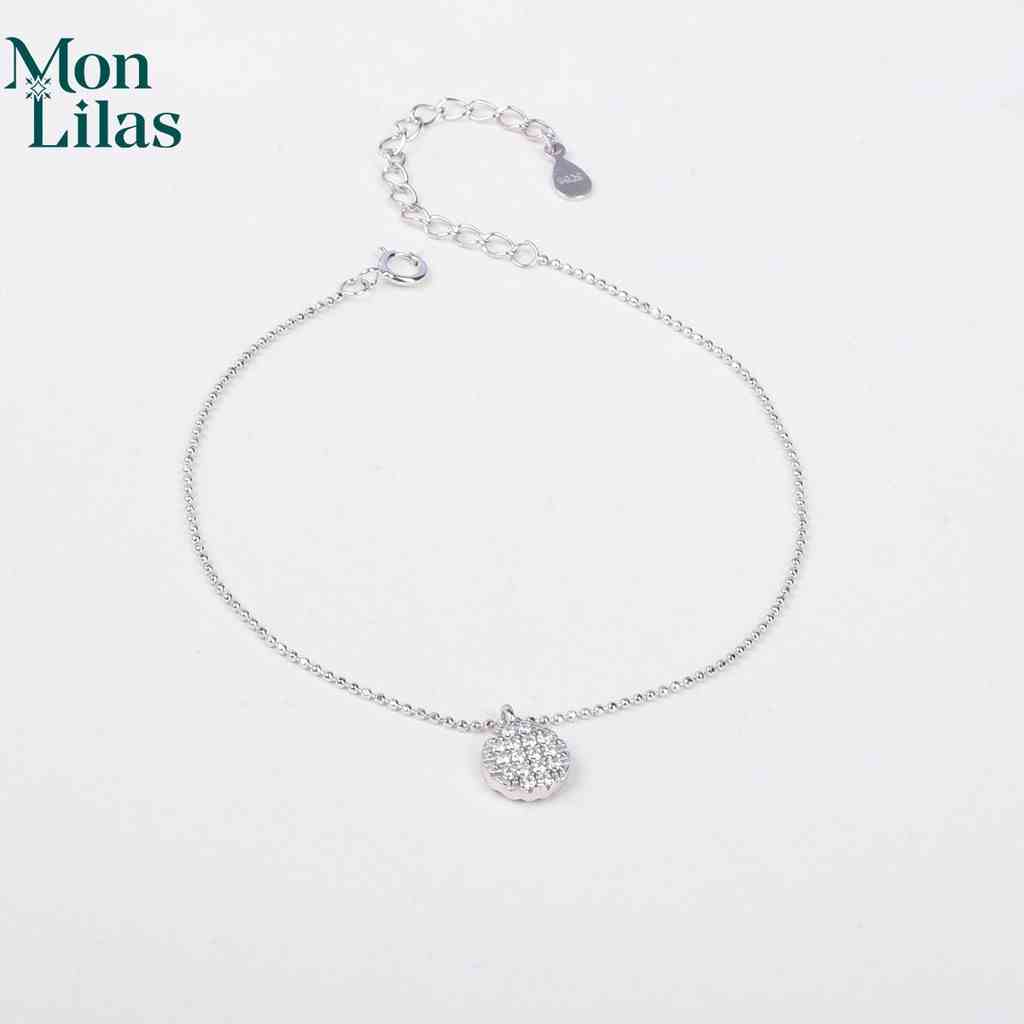 Lắc Tay Nữ Bạc Ý S925 Sợi Bi Tròn Mặt Nạm Đá Cá Tính Tesa V062112- MonLilas Jewelry