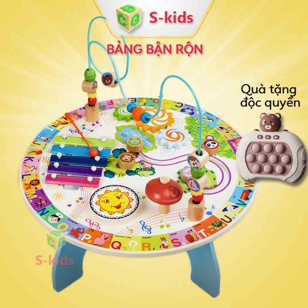 Busy Board Bảng Bận Rộn bằng gỗ, Đồ Chơi Cho Bé 1 Tuổi phát triển kỹ năng S-Kids