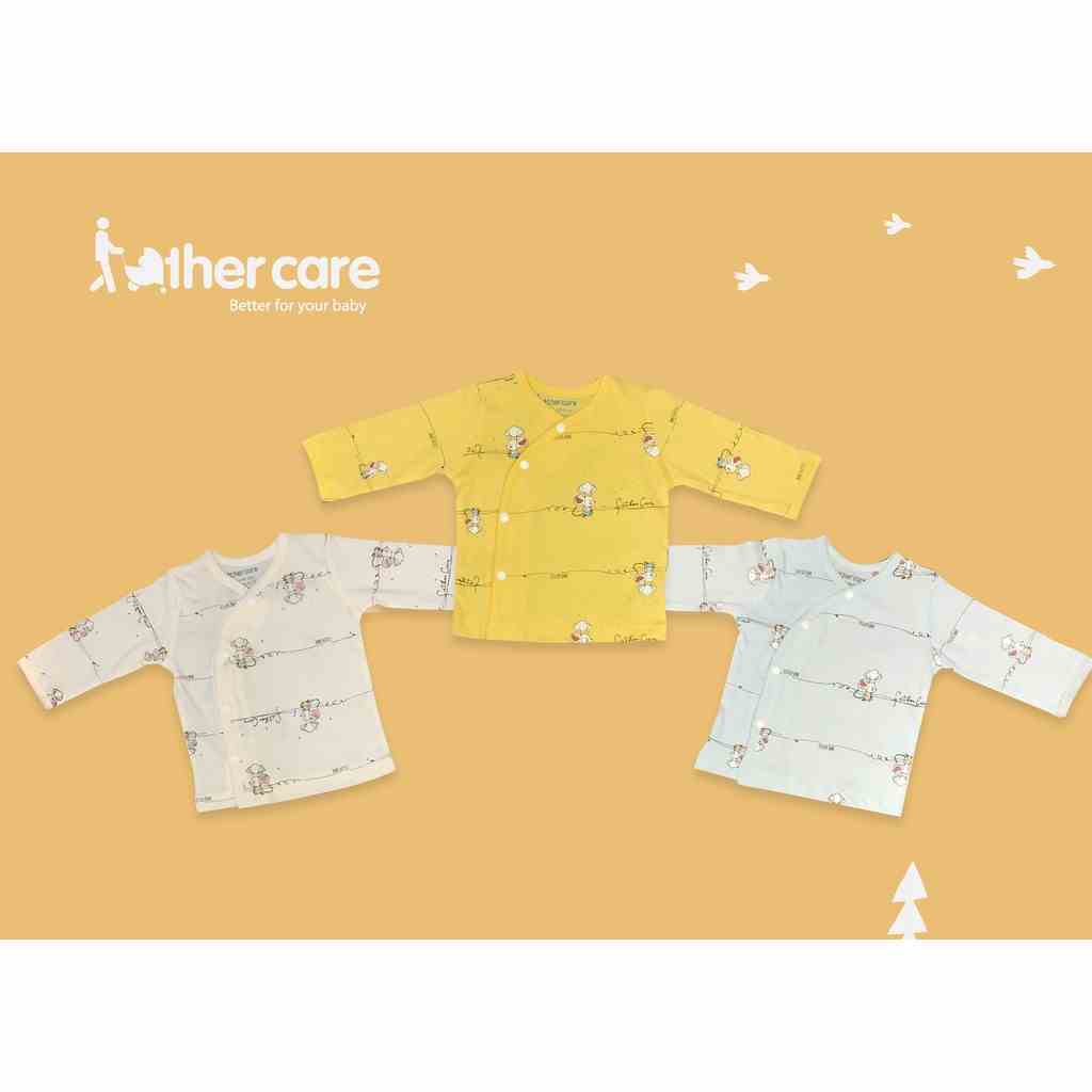 Áo sơ sinh FatherCare Cài lệch DT - Họa Tiết Chuột Little One FC008