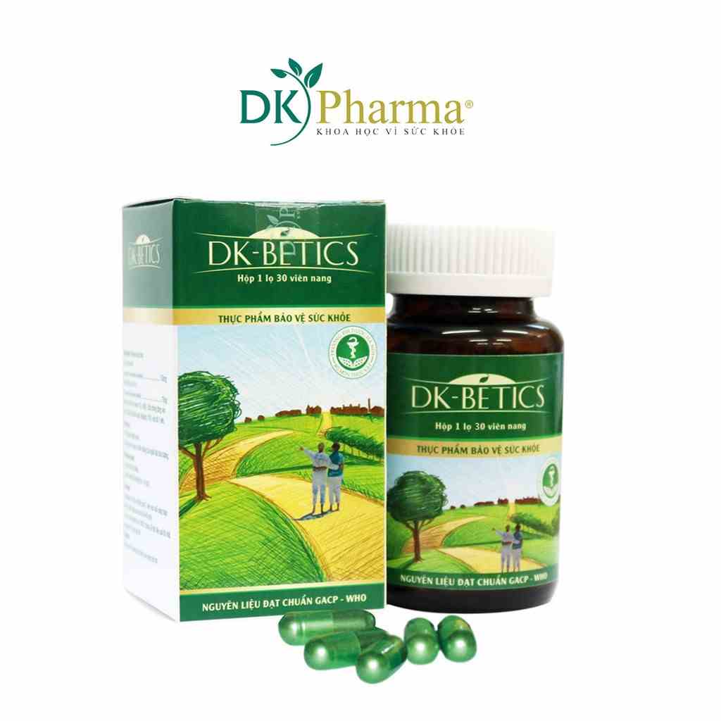 Viên tiểu đường dây thìa canh lá to DK Betics - DK Pharma, hỗ trợ hạ và ổn định đường huyết an toàn - Hộp 30 viên