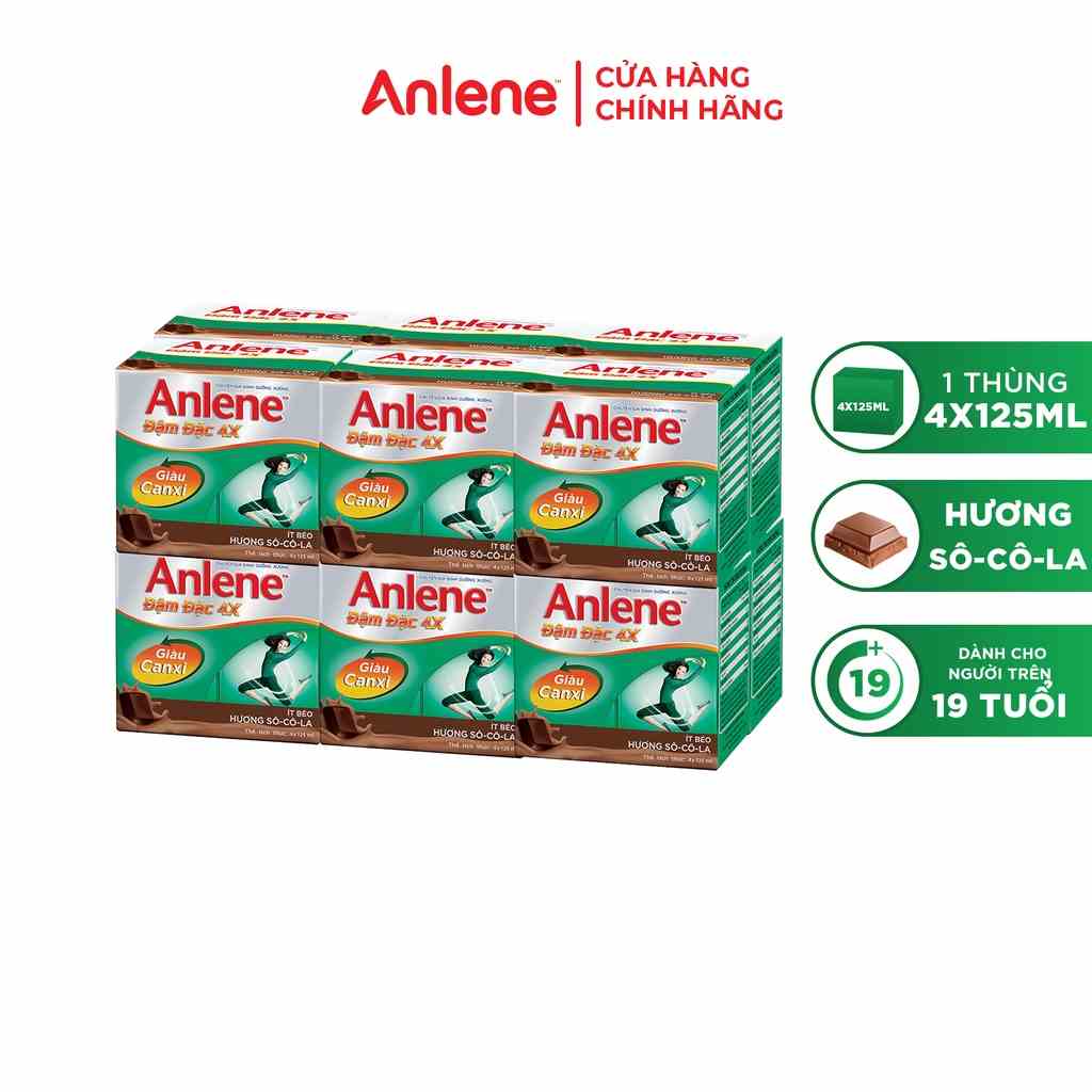 Thùng 48 Hộp sữa nước Anlene CONCENTRATE đậm đặc Hương Sôcô la125ml/Hộp