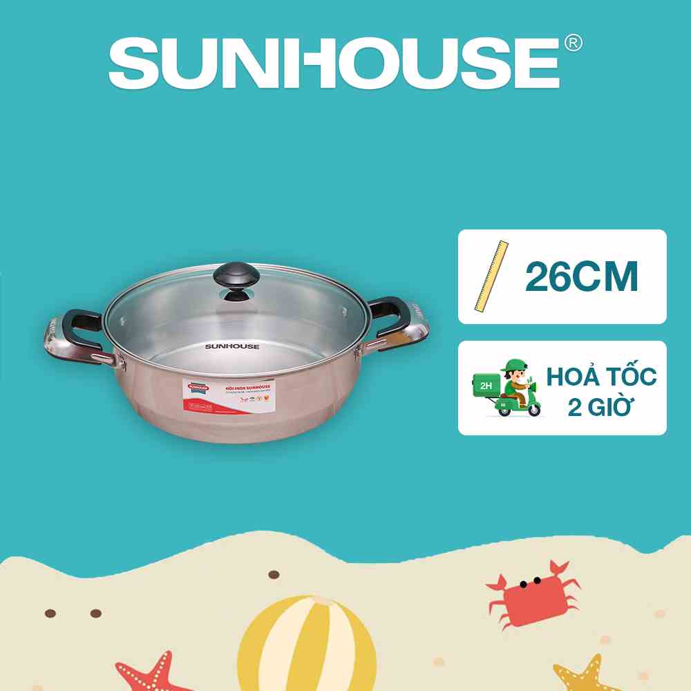 Nồi lẩu inox 1 đáy SUNHOUSE SHL26