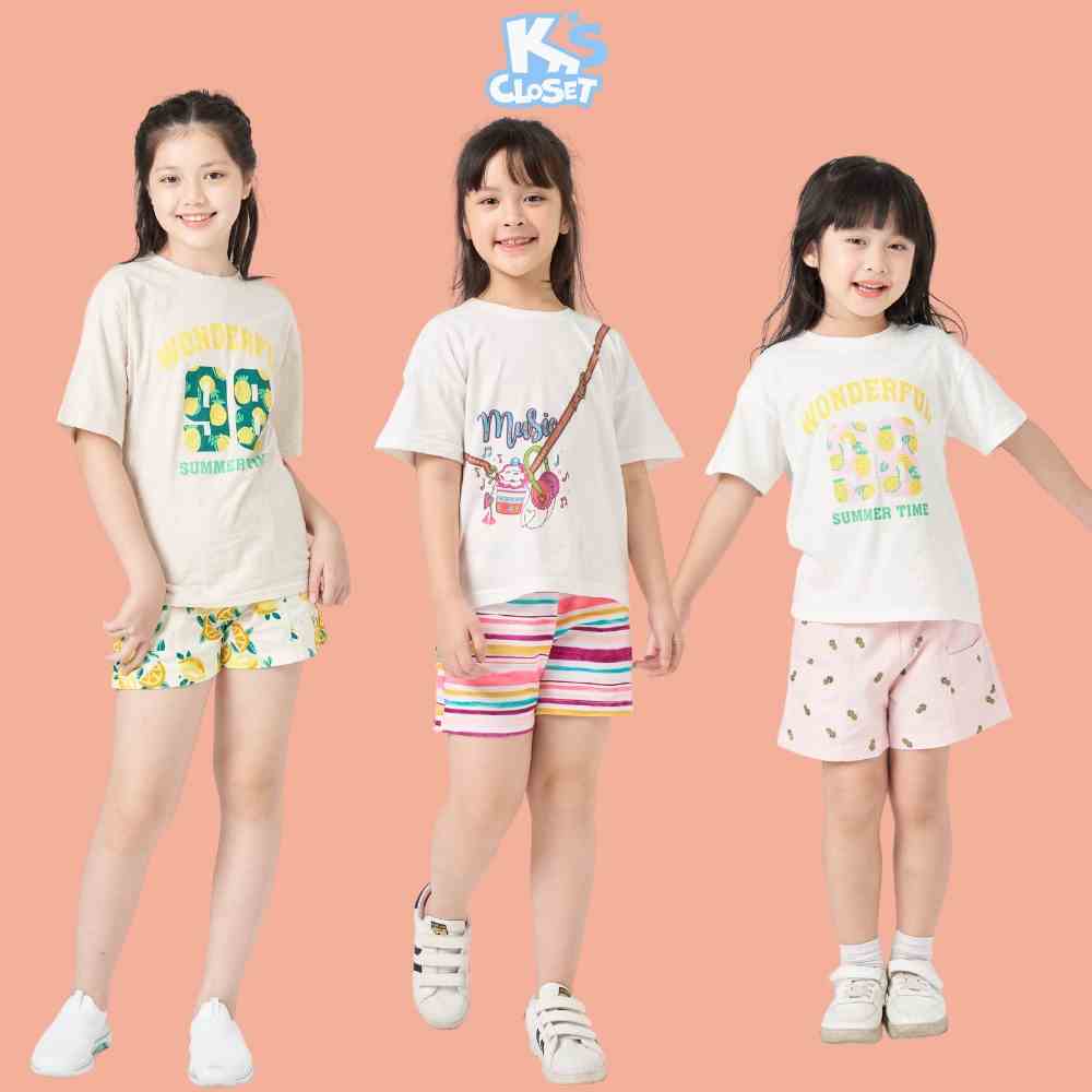 Bộ Quần Áo Cộc Tay Ks Closet Cho Bé Gái (2 - 9 Tuổi) E017THS/KT280TWS E017ONS E029ONS  E017TWS TM