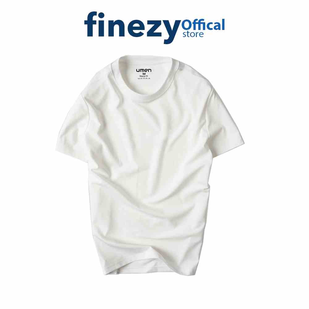 [Mã BMLTB200 giảm đến 100K đơn 499K] Áo thun basic nam Finezy màu trắng cổ tròn tay ngắn vải cotton co giãn, thoáng mát