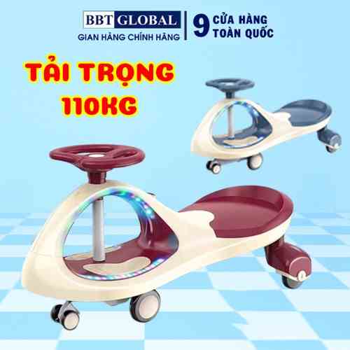 Xe lắc cao cấp bánh cao su, có đèn và nhạc BBT GLOBAL SW004