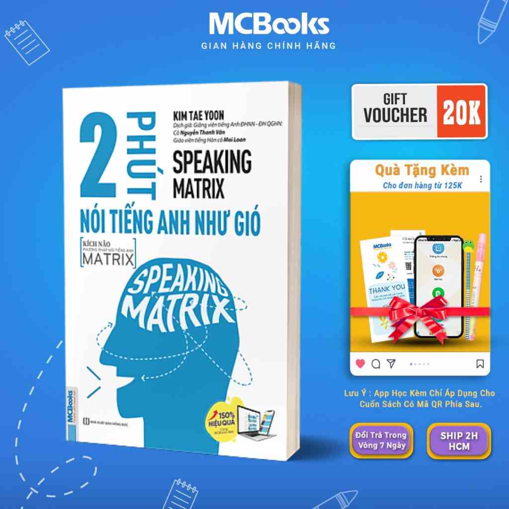 Sách - Speaking Matrix – 2 phút nói tiếng Anh như gió Mcbooks