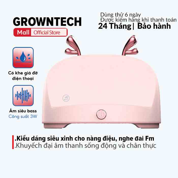 Loa nghe nhạc không dây mini khuếch đại GrownTech XM-318 tai hưu sang trọng