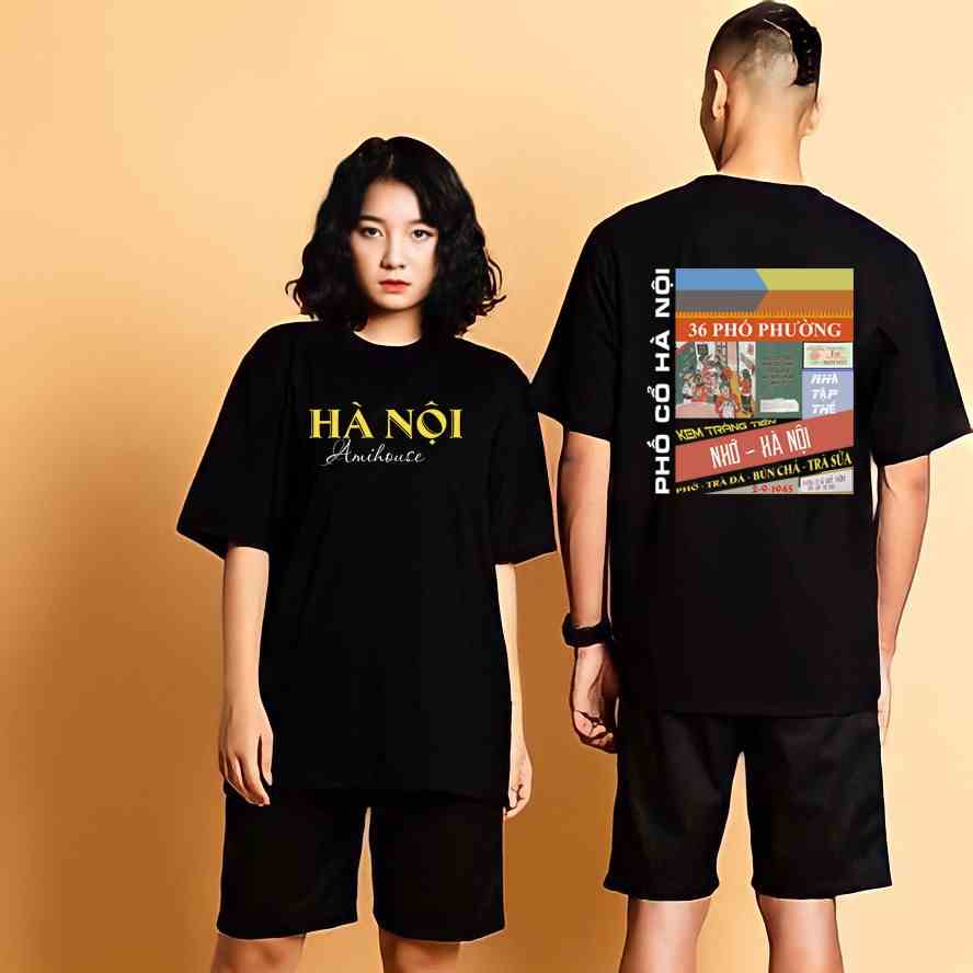 Áo Thun AMIHOUSE Hà Nội Cotton Nam Nữ Unisex - Local Brand Streetwear Oversize Form Rộng