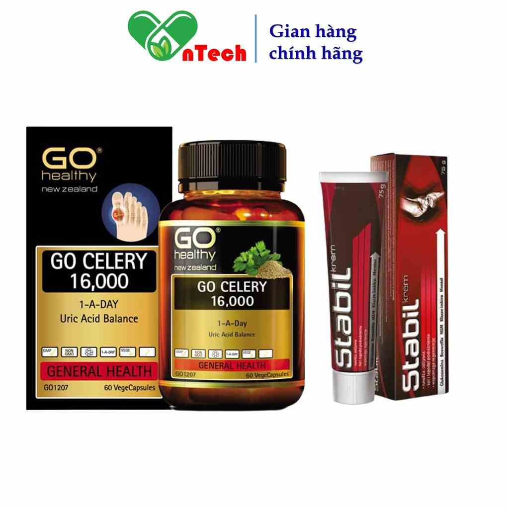 Viên uống Go Healthy GO Celery 16000 Hỗ trợ giảm sưng đau do gout giảm nồng độ acid uric hộp 30 và 60 viên