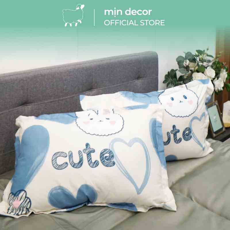 [Mã BMLTB35 giảm đến 35K đơn 99K] Vỏ gối nằm cotton 3D MỊN DECOR mềm mại thoáng mát nhiều mẫu mã đa dạng