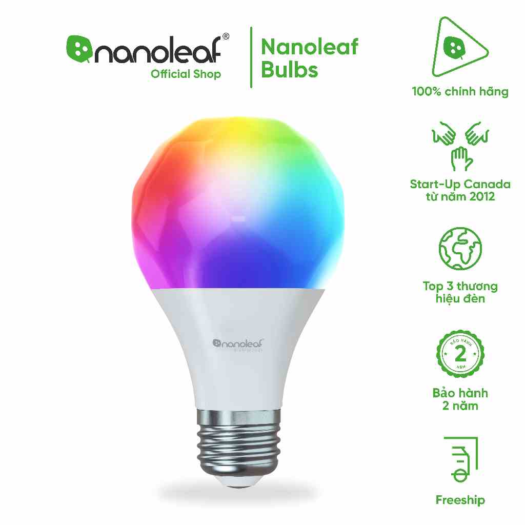 [Mã BMLTA35 giảm đến 35K đơn 99K] Bóng đèn thông minh Nanoleaf Essentials Bulbs 16 triệu màu