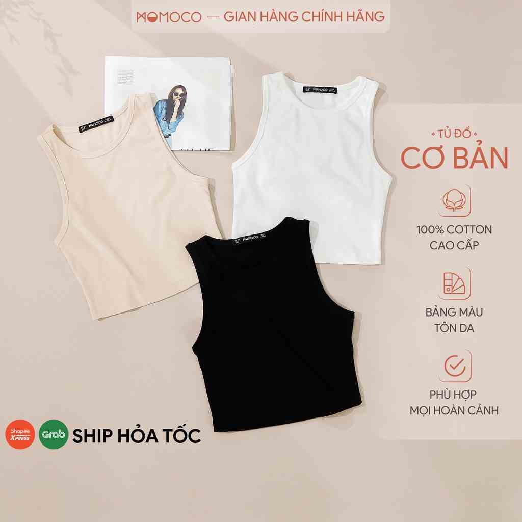 Áo Ba Lỗ Tanktop MOMOCO Dáng Croptop Ôm Cộc Tay Chất Cotton Thoáng Mát Phong Cách Trẻ Trung Năng Động M2902