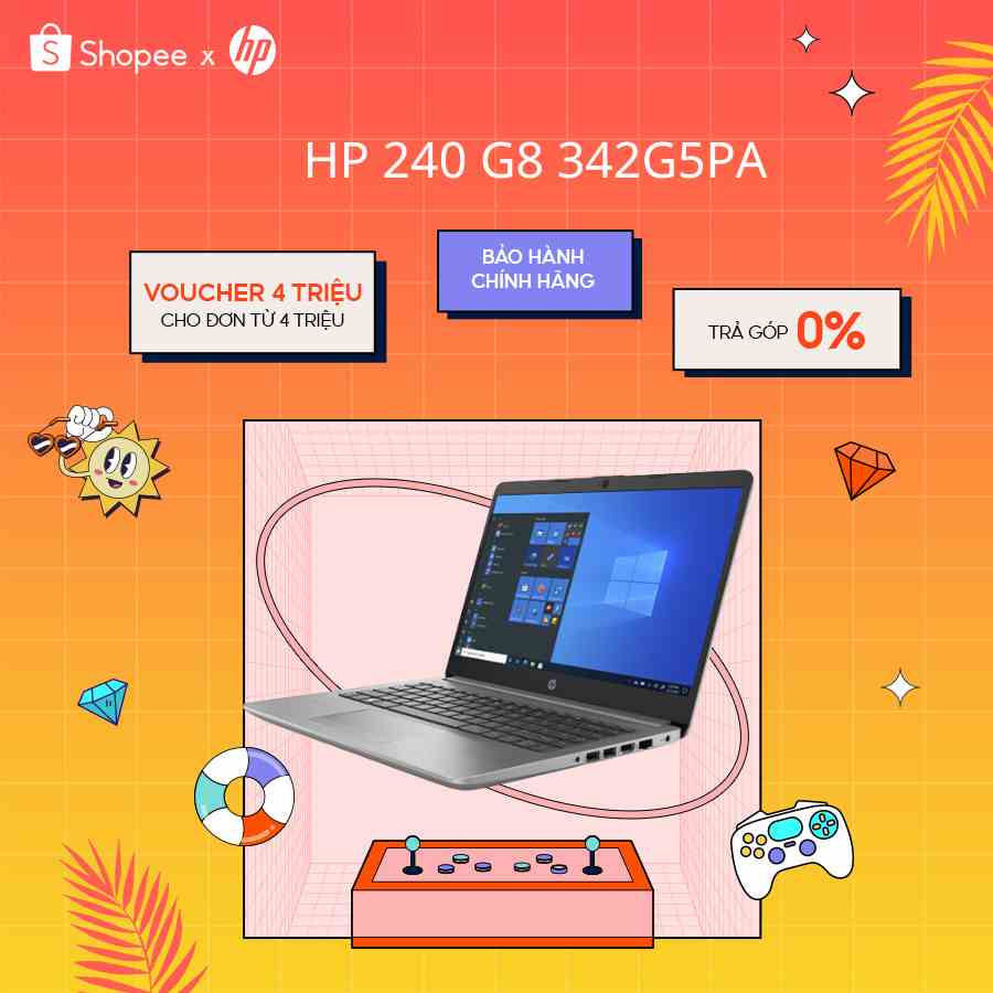 [Mã ELHP12 giảm 12% đơn 10TR] Laptop HP 240 G8 342G5PA i3 1005G1/4GD4/256GSSD/140FHD/Wlac/BT42/3C41WHr/BẠC/W10SL