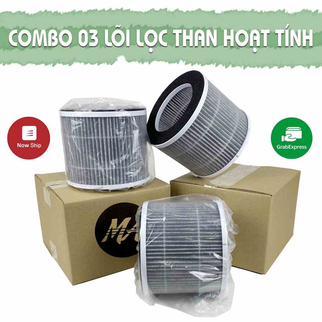 Combo 3 Lõi lọc không khí HEPA khử mùi có than hoạt tính chính hãng MaxAir