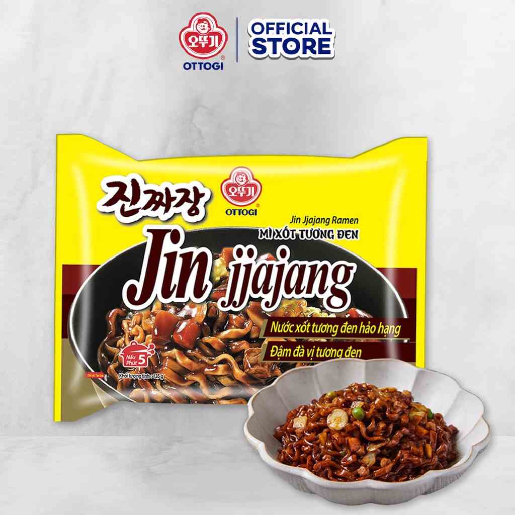 Mì trộn xốt tương đen Jin Jjajang Ramen Ottogi gói 135g(MÌ XỐT TƯƠNG ĐEN (VN) 135g)