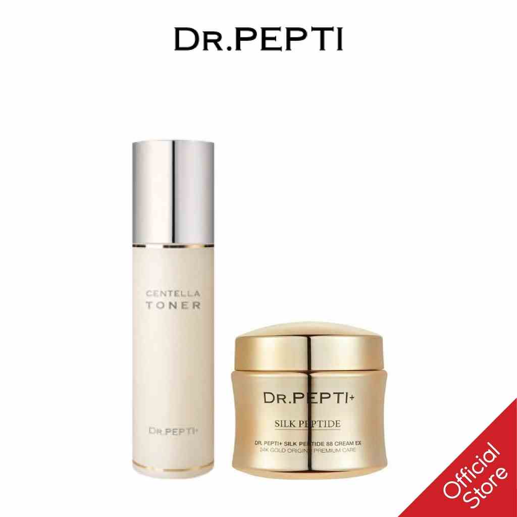 [Combo] Nước Hoa Hồng Và Kem Dưỡng Dr.Pepti Centella Toner & Silk Peptide 88 Cream Ex