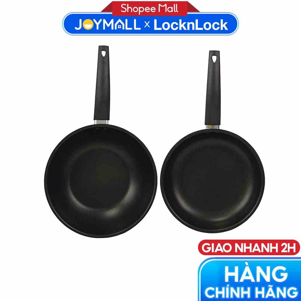 Bộ 2 chảo chống dính Lock&Lock Easy Frypan 2P Set LEY1243S2 không dùng cho bếp từ - Hàng chính hãng - JoyMall