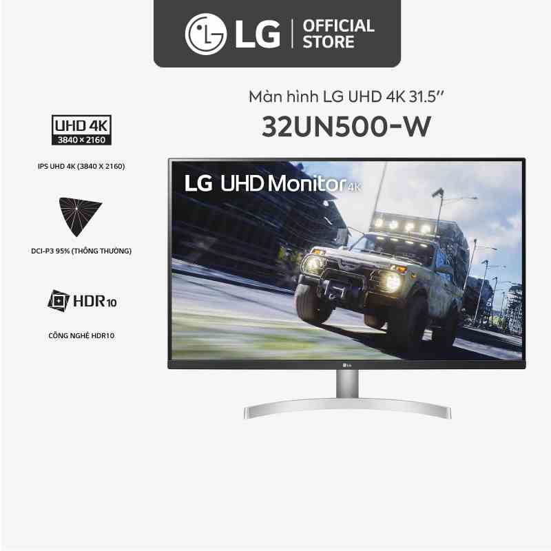 [Mã ELBAU5 giảm 5% đơn 300K] Màn Hình LG 32UN500-W UHD 4K 31.5 VA HDR Loa 5W - Hàng Chính Hãng