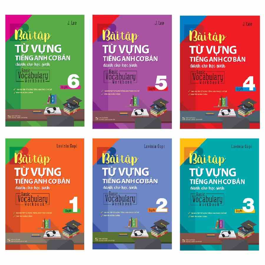 Sách: Combo Bài tập Từ Vựng Tiếng Anh Cơ Bản Dành cho Học Sinh – Basic Vocabulary Workbook (Lẻ 6 Cuốn)