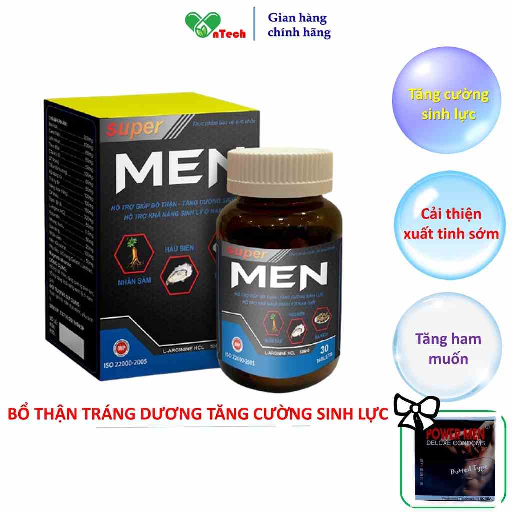 Tăng cường sinh lý SUPER MEN Gold wings bổ thận tráng dương cải thiện tình trạng xuất tinh sớm rối loạn cương dương 30v