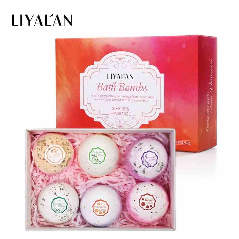 Tắm hoa hồng hữu cơ Liyalan  viên tắm tạo mùi tạo màu sủi bọt siêu thơm 480g