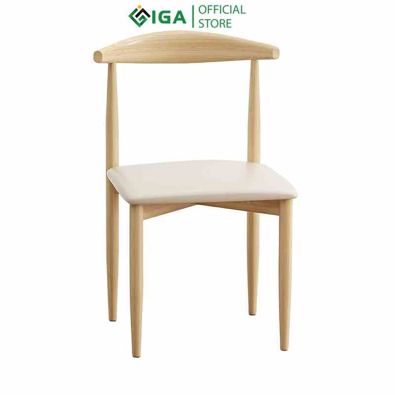 Ghế đa năng khung thép chống ghỉ phủ sơn vân gỗ phong cách Nordic thương hiệu IGA - GN60