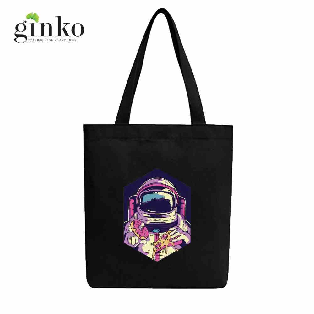 [Mã BMLTA35 giảm đến 35K đơn 99K] Túi Vải Tote Ginko Dây Kéo Phong Cách ulzzang Hàn Quốc In Hình Astronaut B18