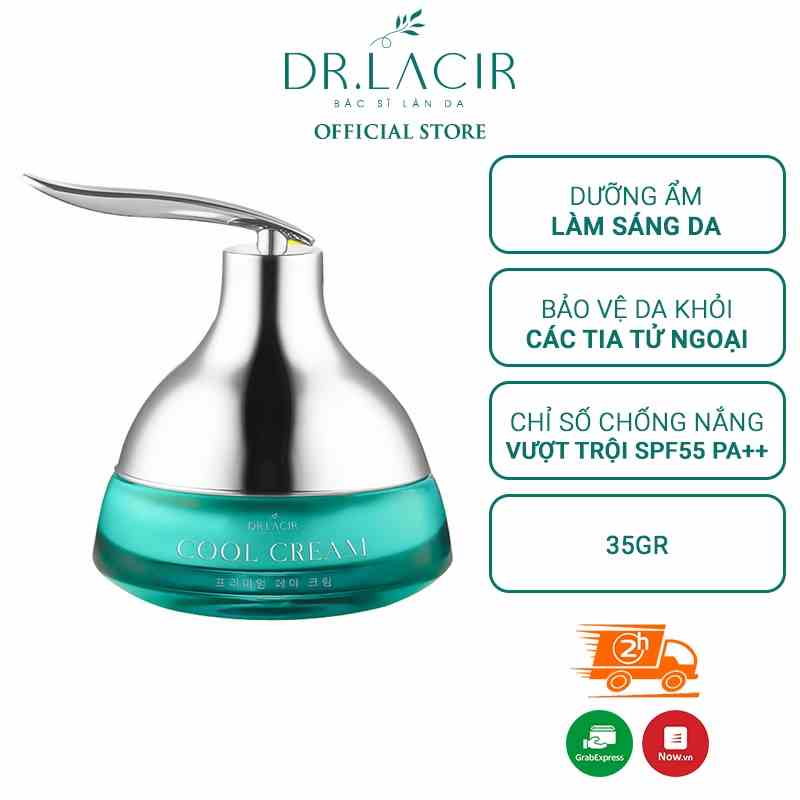 [Mã BMLTB200 giảm đến 100K đơn 499K] Kem Face Lạnh Dưỡng Da Chống Nắng 5 in 1 Dr.Lacir Cool Cream 35gr DR08