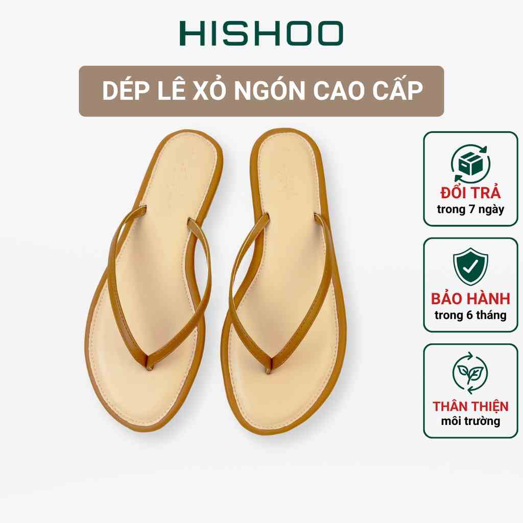 Dép Lê Xỏ Ngón Nữ Thời Trang Hishoo Quai Mảnh Đế Bệt Cao Cấp S040