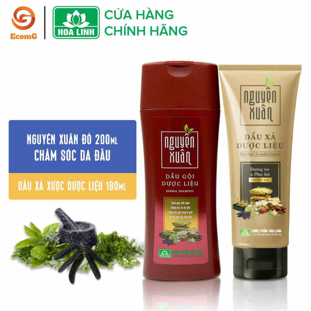 Set dầu gội và xả dưỡng tóc và chăm sóc da đầu Nguyên Xuân đỏ- Dầu gội 200ml, dầu xả 180ml